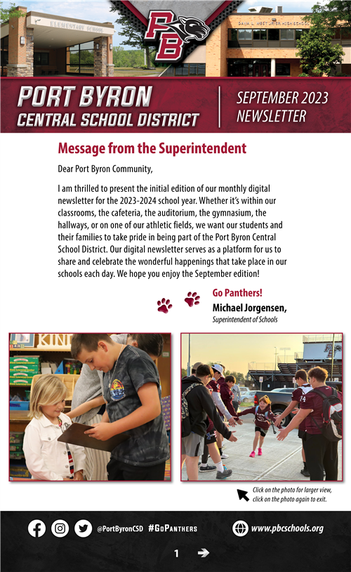 Port Byron CSD September Newsletter